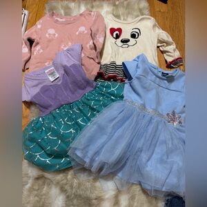 *Disney Bundle* 2 Sweaters & 2 Dresses Girls 12-18 months